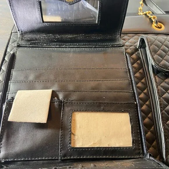 Vintage Evan-Picone Quilted Black Chain Strap Tote - NWOT - Picture 7 of 16